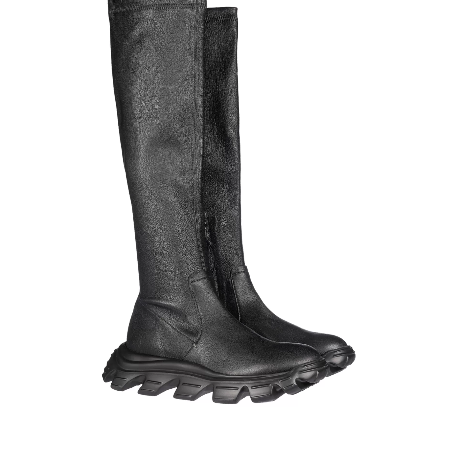 Hot Boot Over-The-Knee Od Iron Stretch Black Shoes