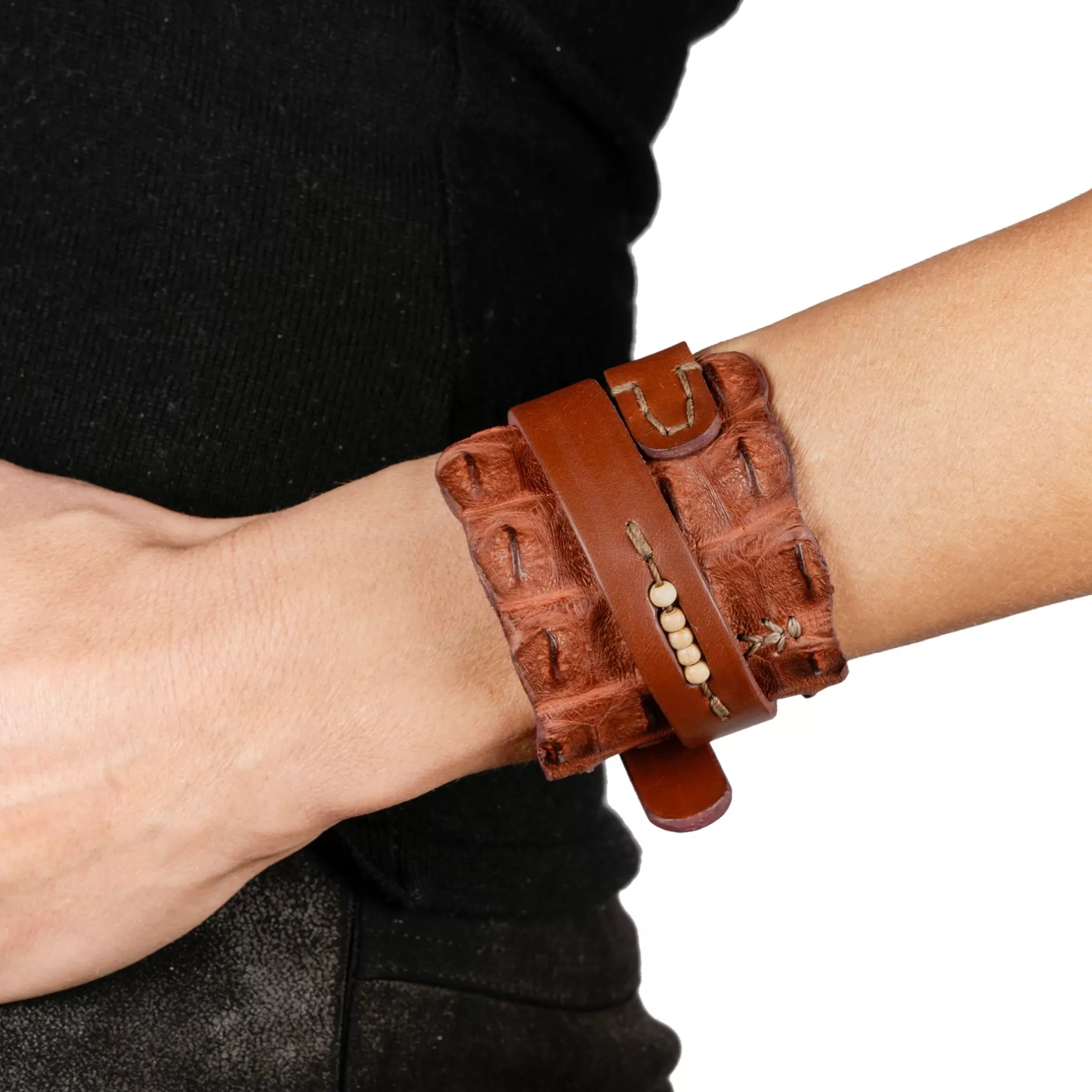 New Bracelet Avatar Crocodile Brandy Leather Jewelry