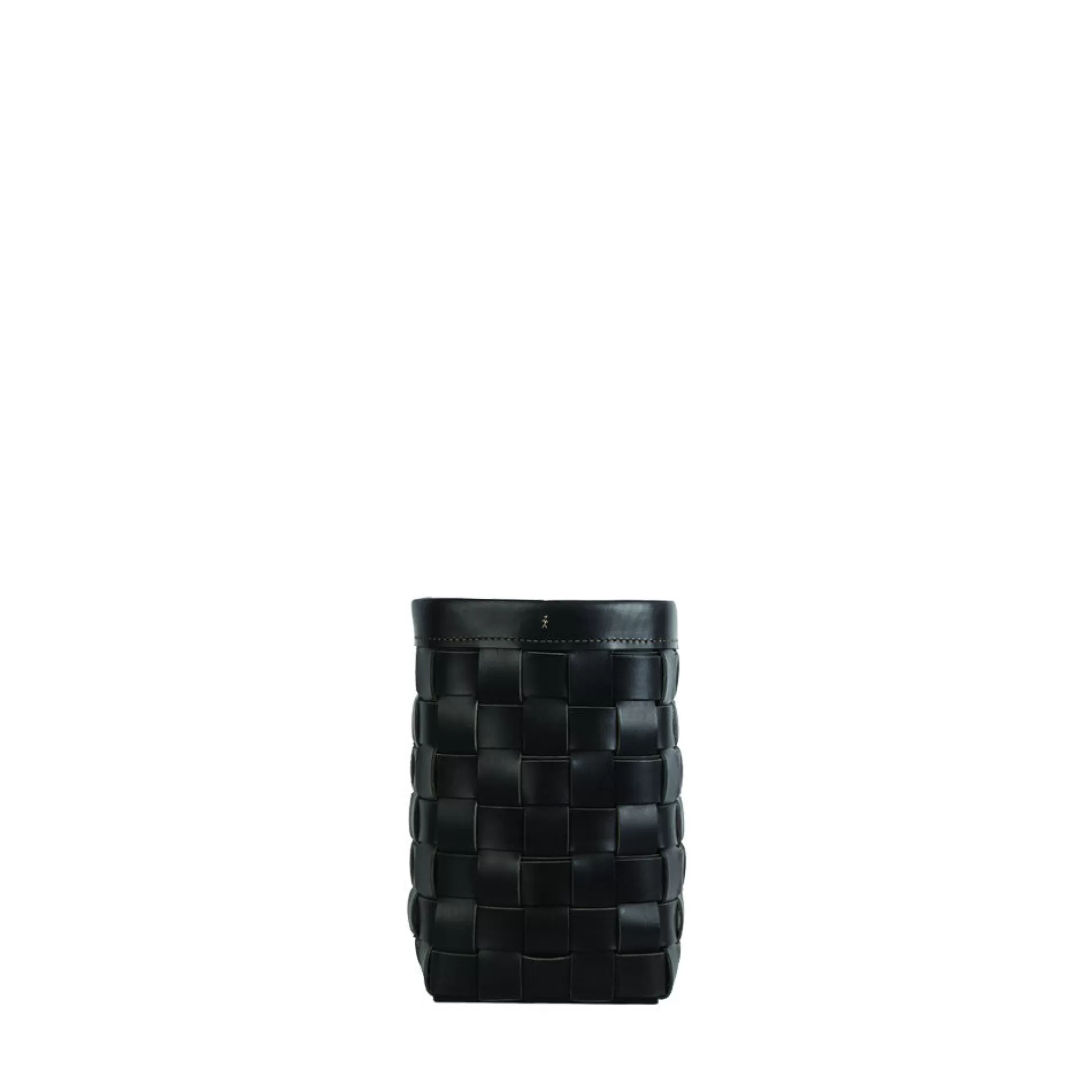 Store Cesta Figaro Leather Strap Large Basket Black Decor