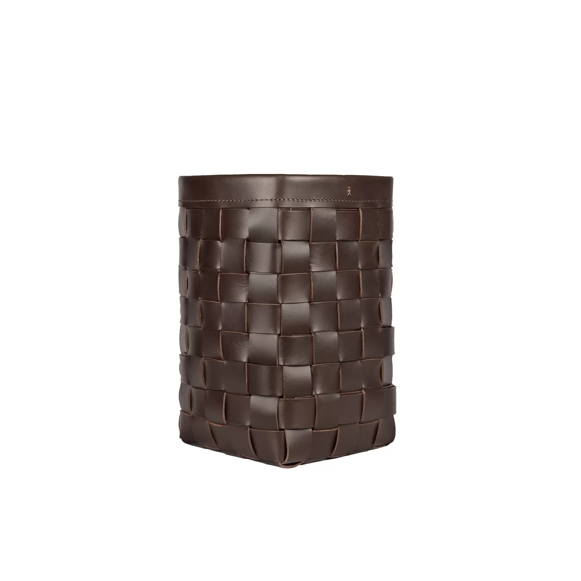 Store Cesta Figaro Leather Strap Large Basket Ebano Decor