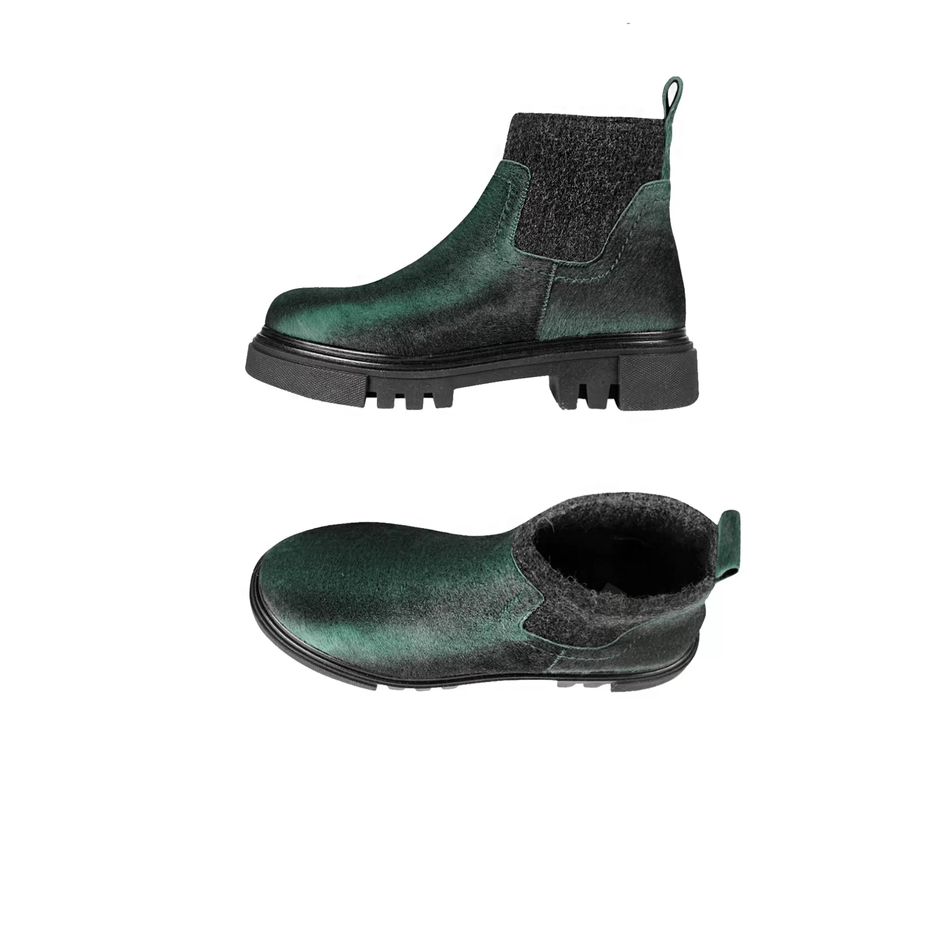 Fashion Chelsea Boot Pony Striato Green Shoes