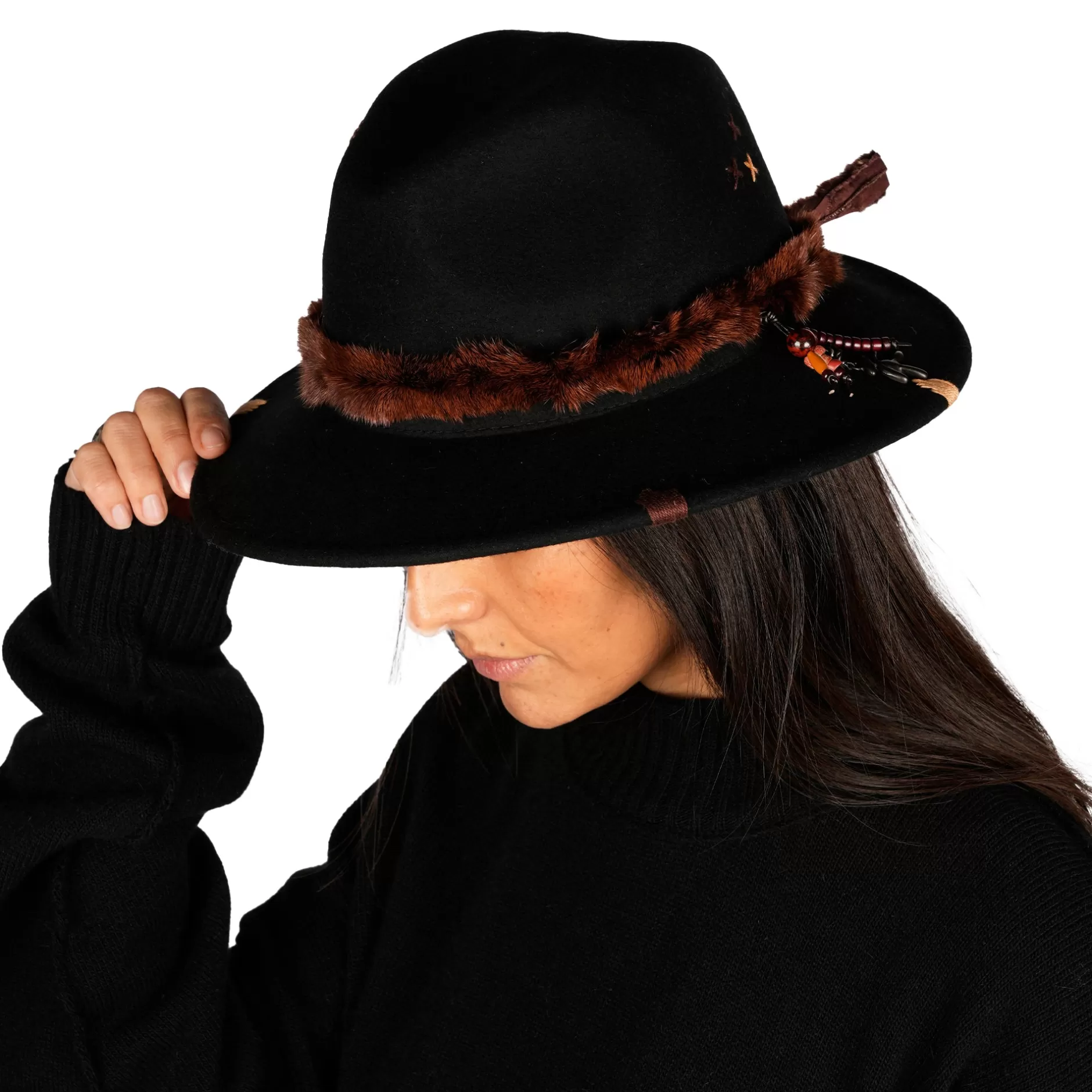 Sale Fur Hat Wool Black Hats