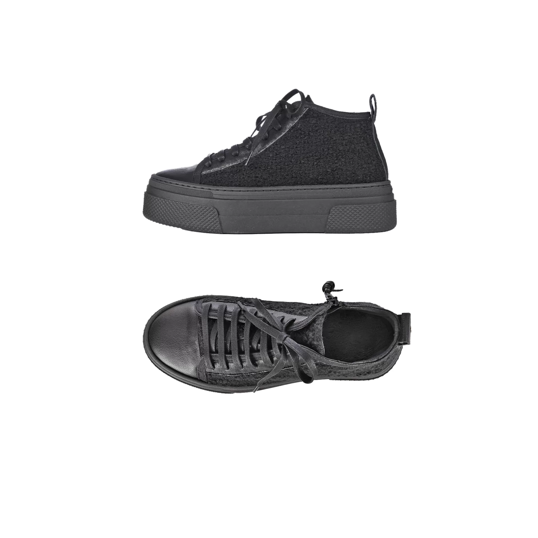 Store High Wool Sneaker Boucle Black Shoes