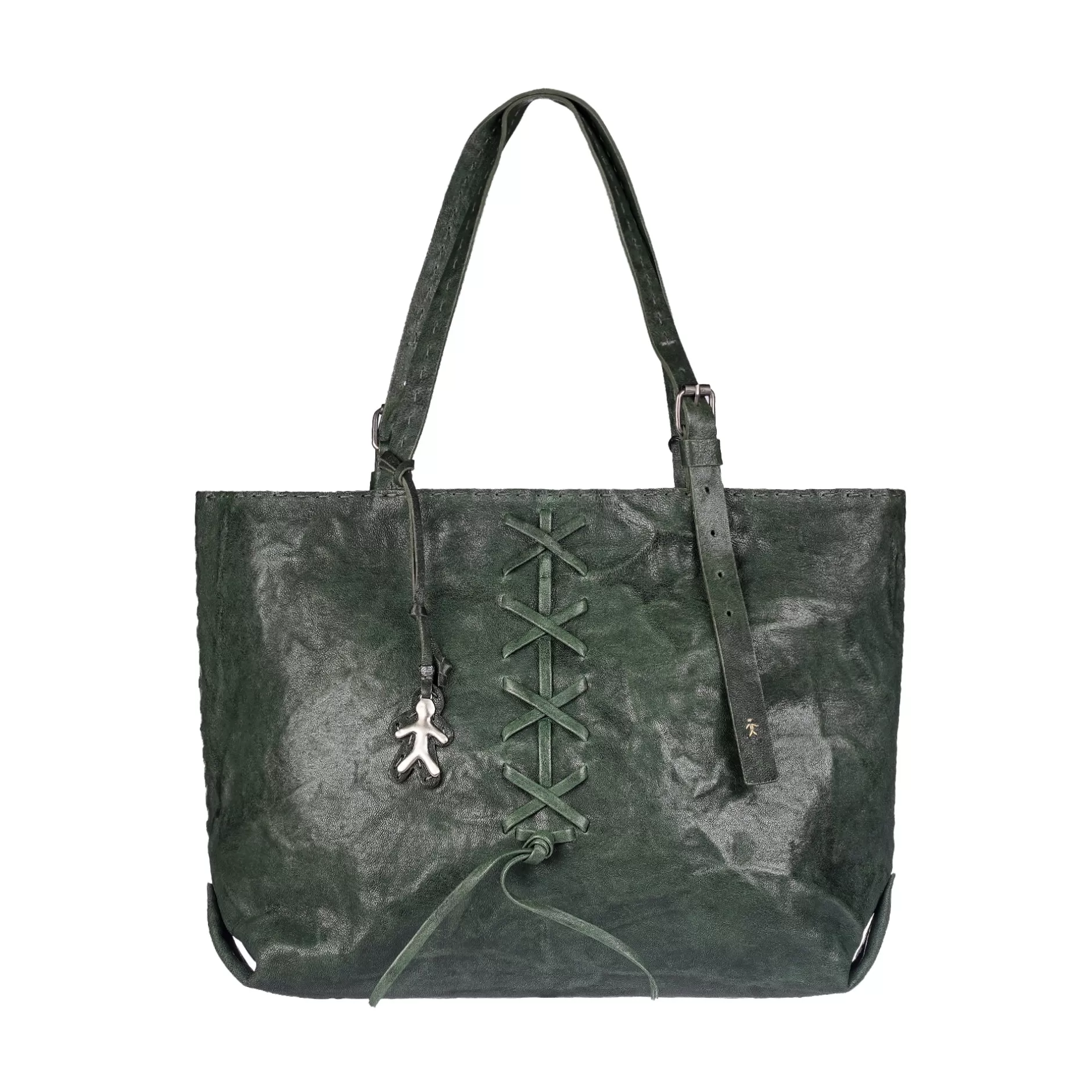 Fashion Irina Ricamo Croce Vegetal Wash Forest Green Bags