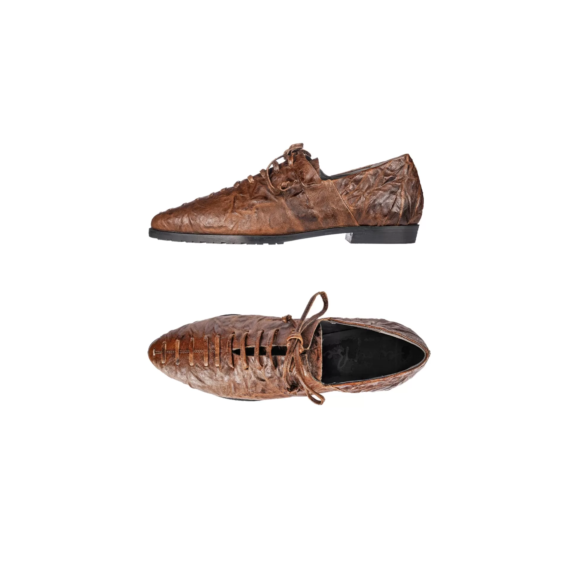 Online Lace-Up Loafer Stropicciato Brown Shoes