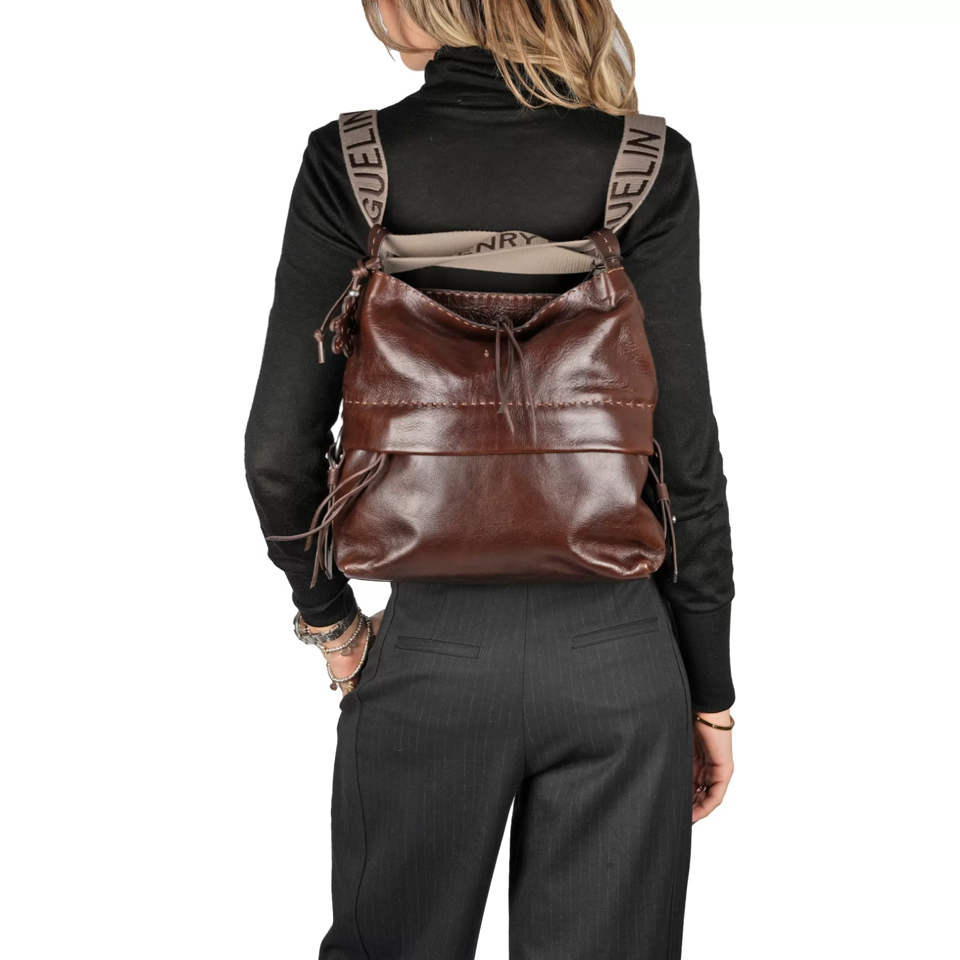 Sale Lara Backpack M Hb Vetrato Dark Brown Bags