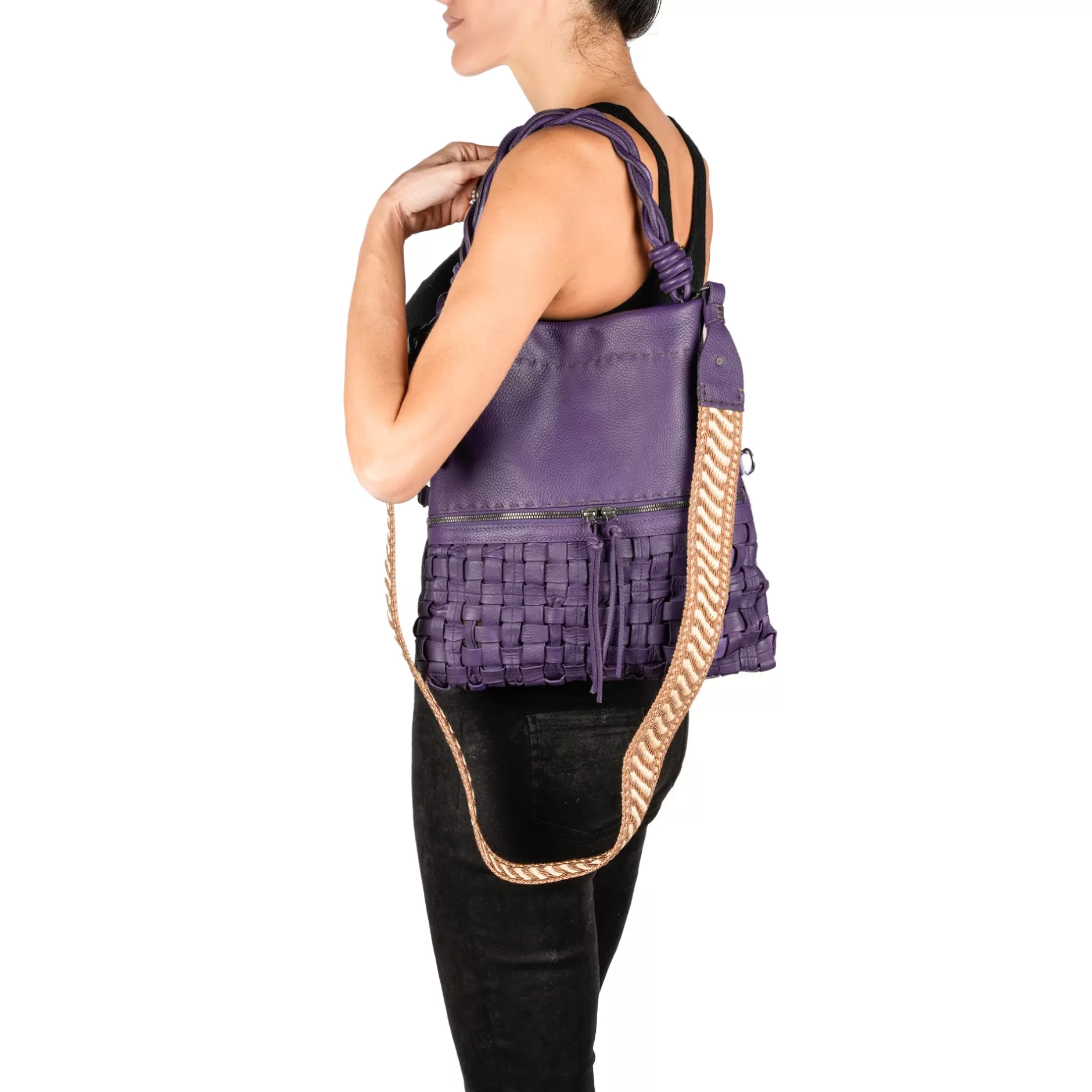 Cheap Maya M Intreccio Cesta Muflone Purple Bags
