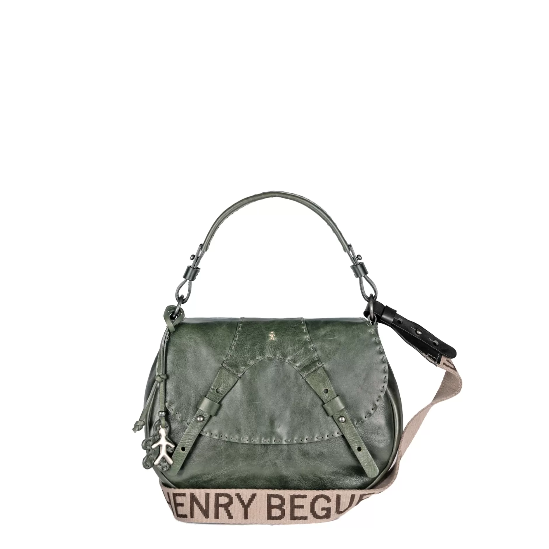 Online New Sella Horse M Greca Vetrato Forest Green Bags