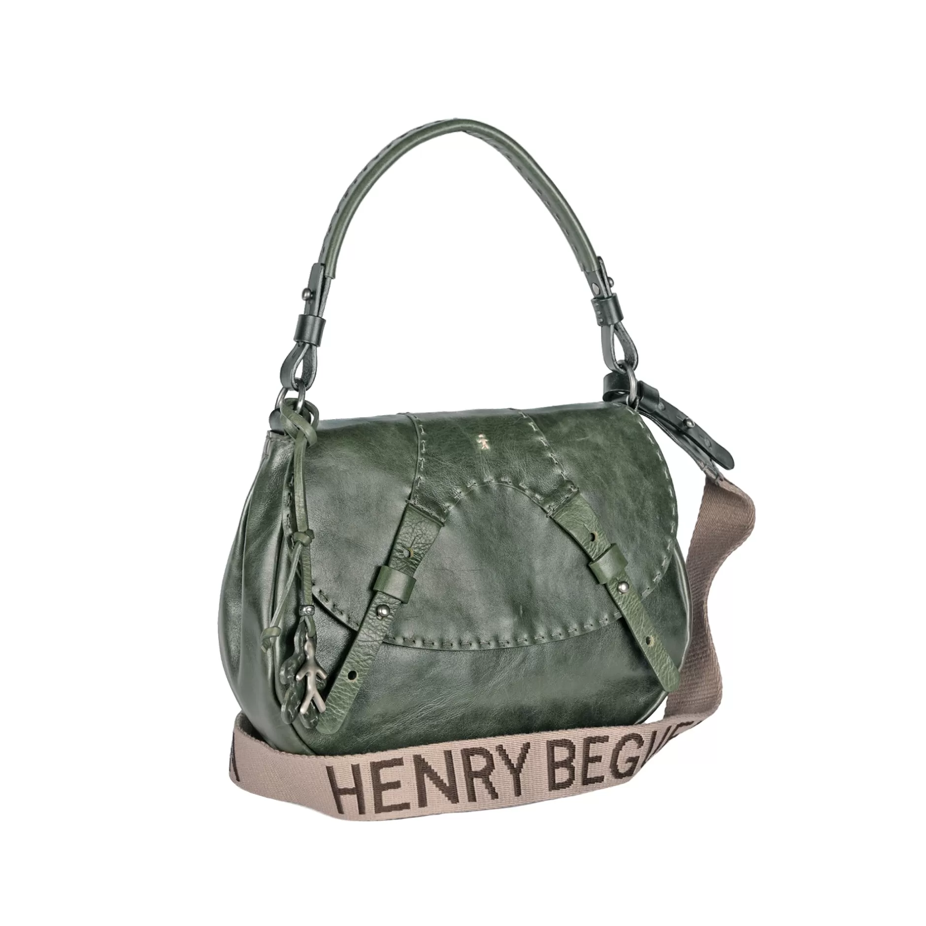 Online New Sella Horse M Greca Vetrato Forest Green Bags