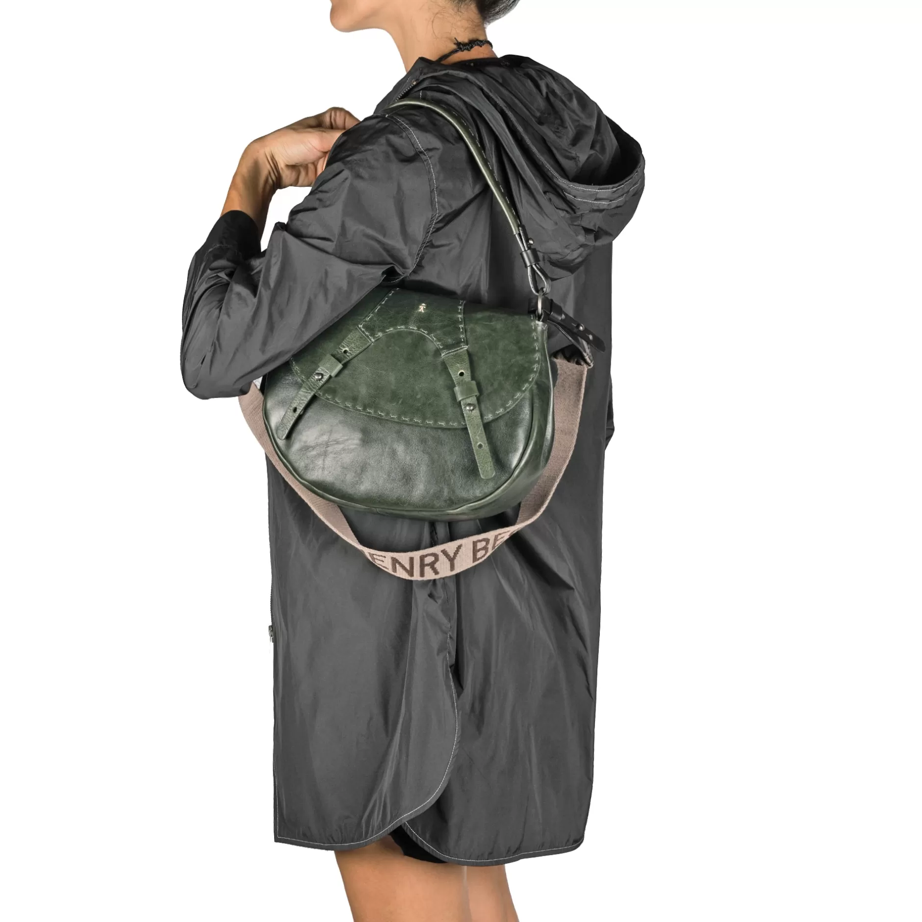 Online New Sella Horse M Greca Vetrato Forest Green Bags