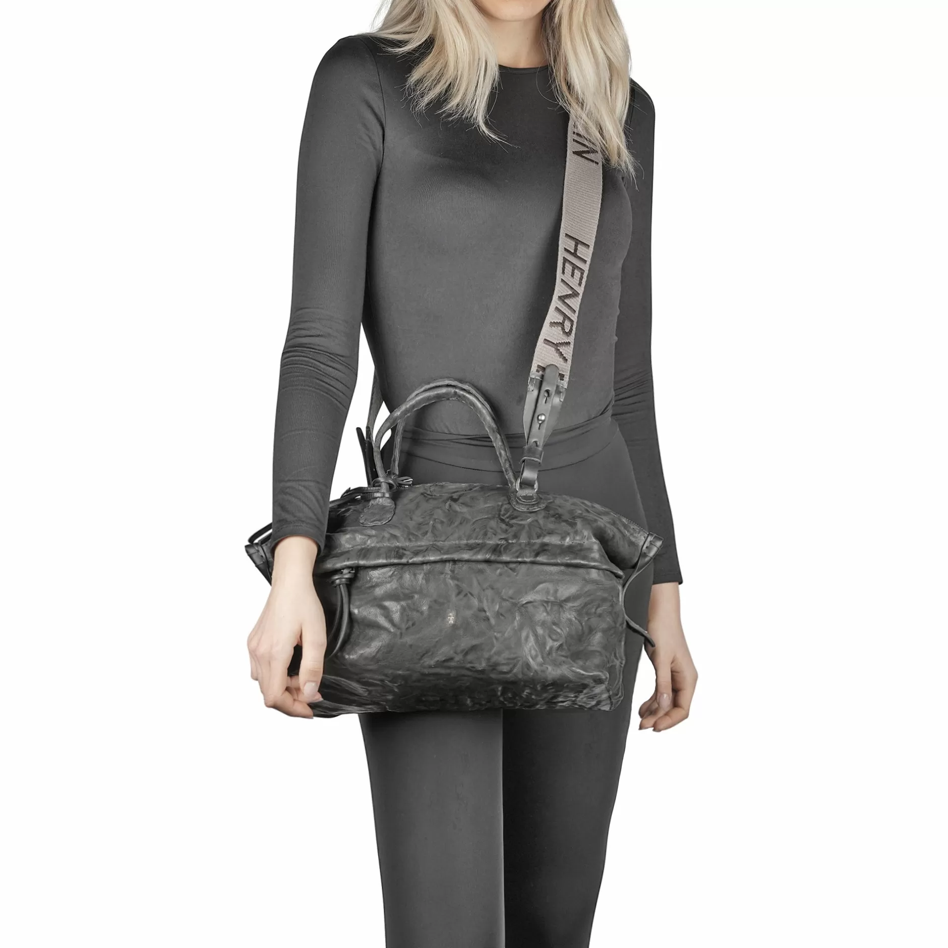 Fashion New Virginia M Hb Stropicciato Black Bags