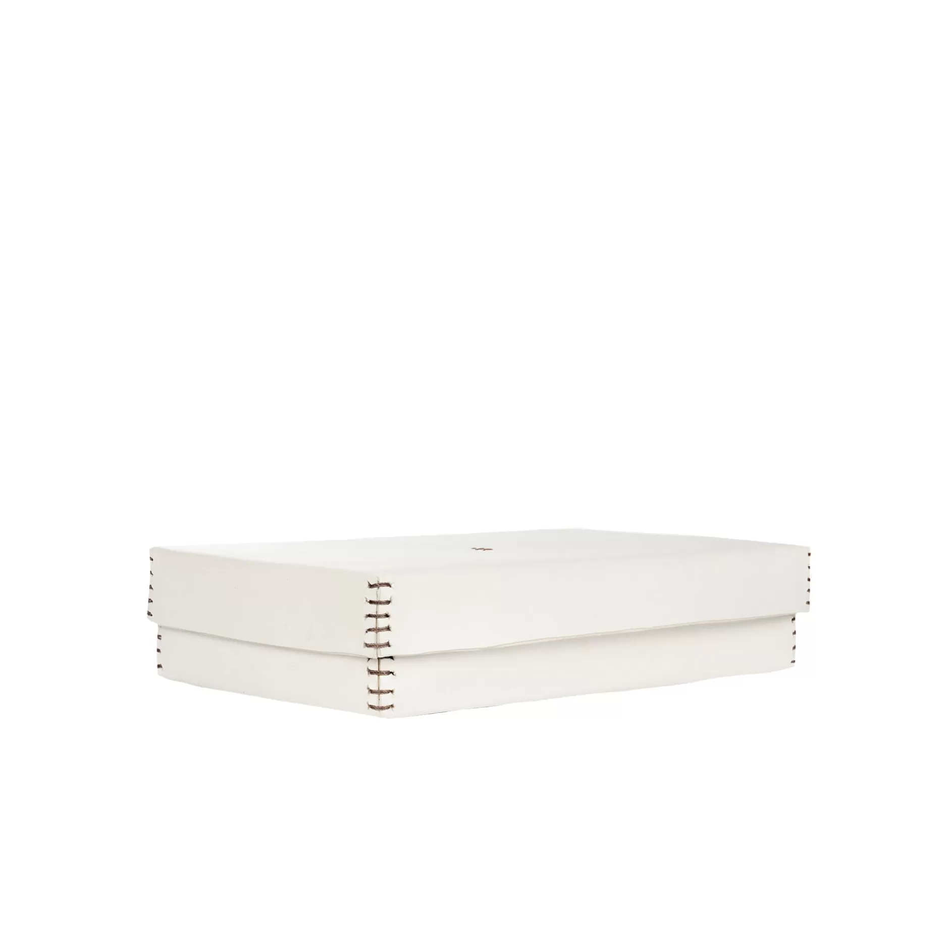 Store Rectangular Leather Box Dado White Decor