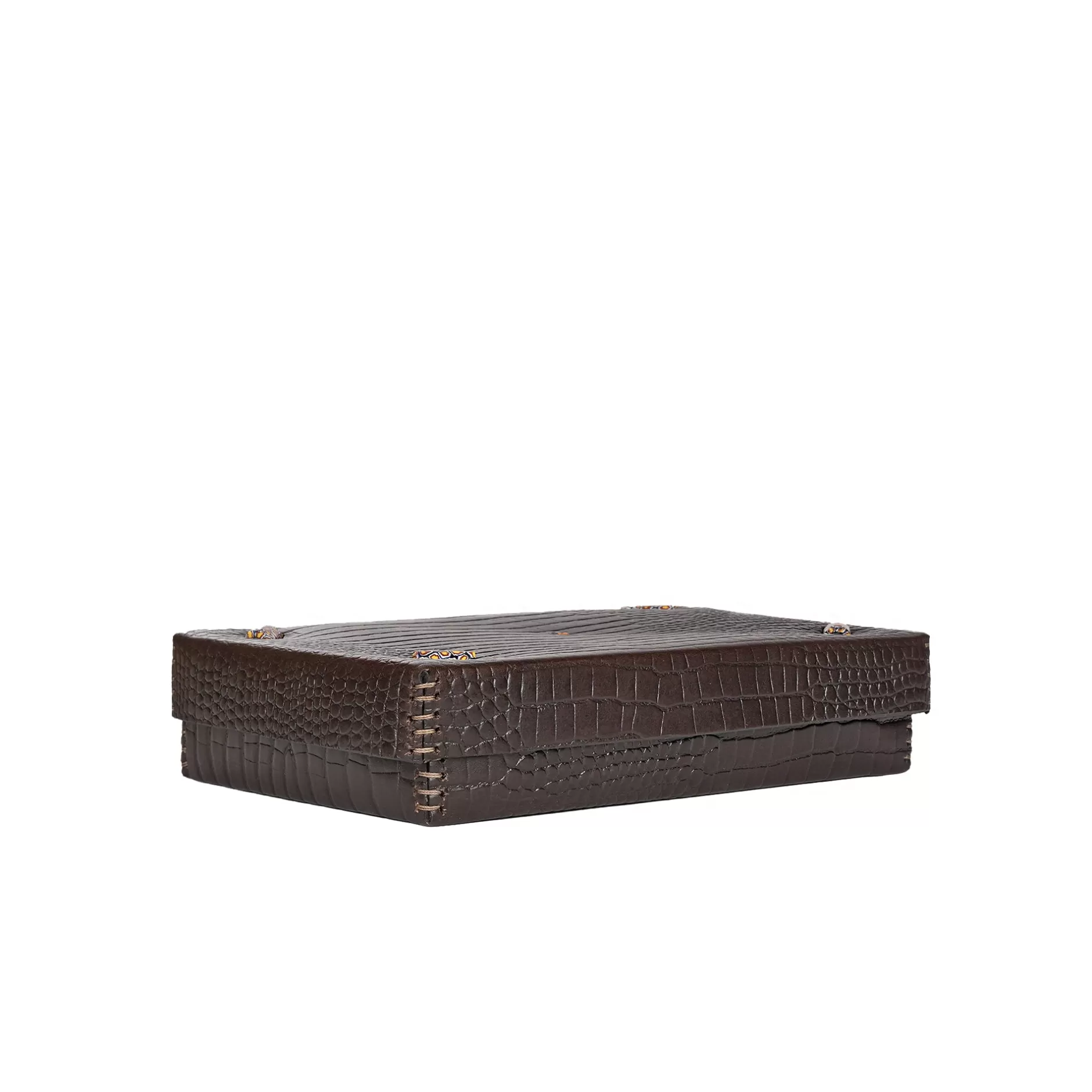 Cheap Rectangular Printed Crocodile Leather Box Dado Murrine Ebony Decor