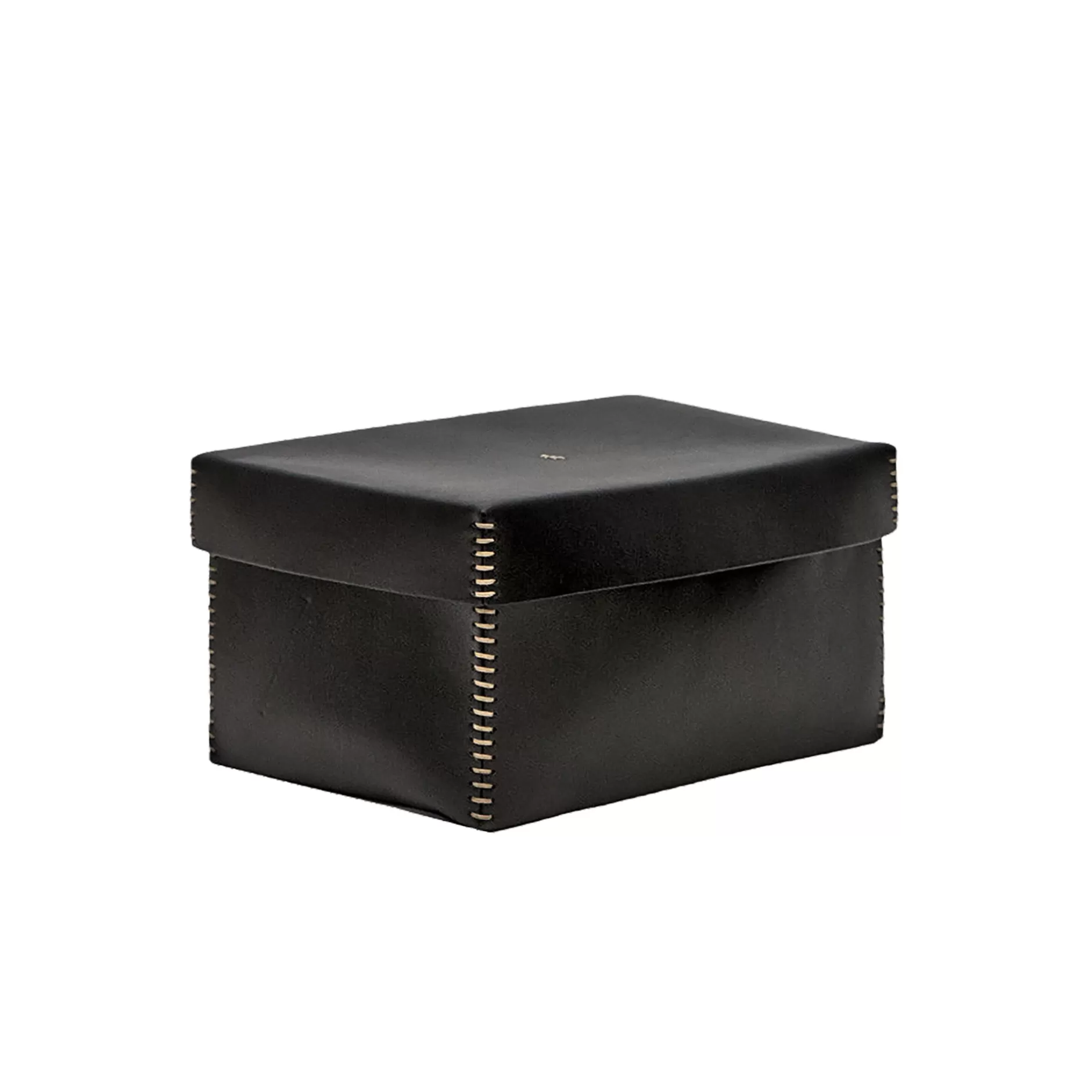 Store Scatola Liscia M Cuoio Black Decor