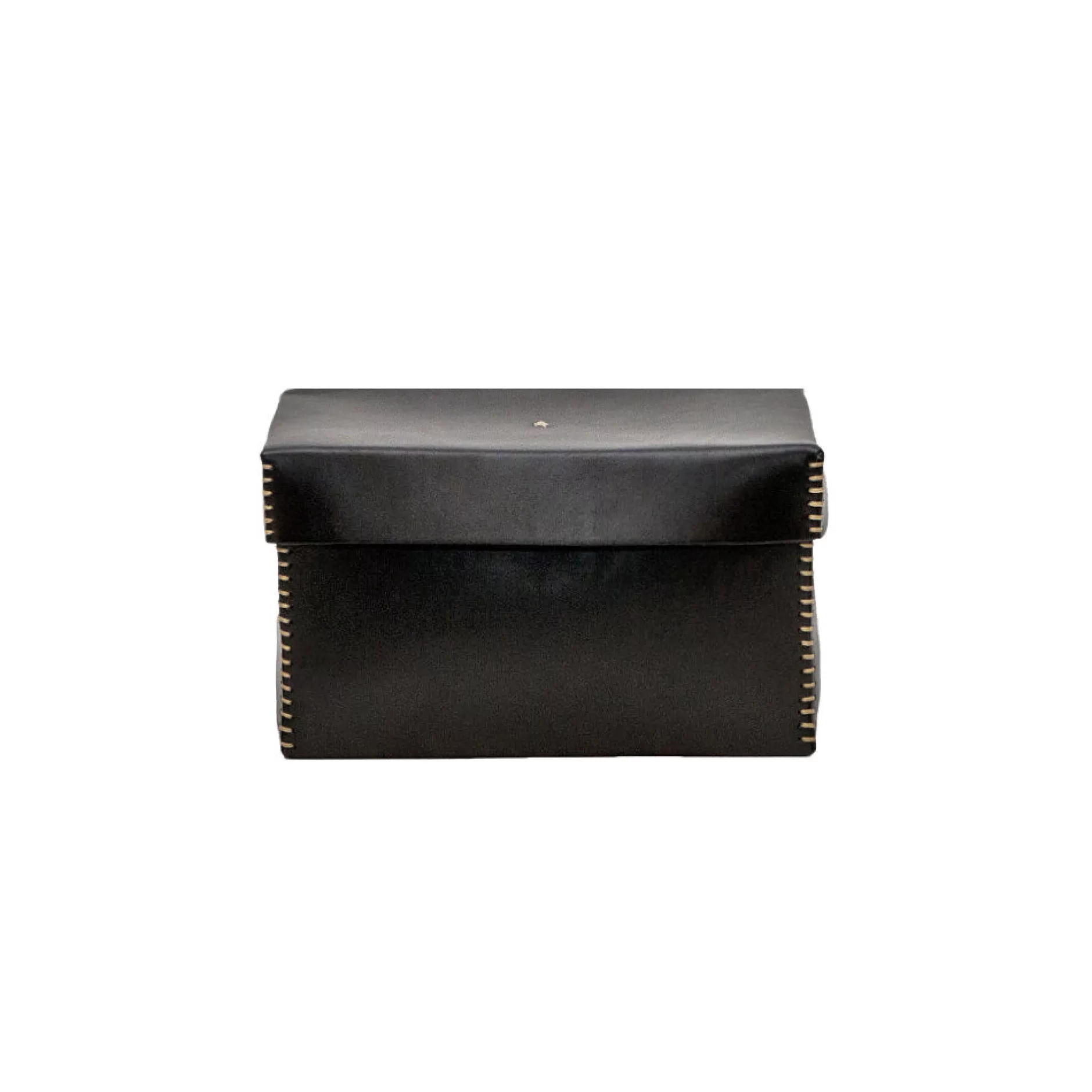 Store Scatola Liscia M Cuoio Black Decor