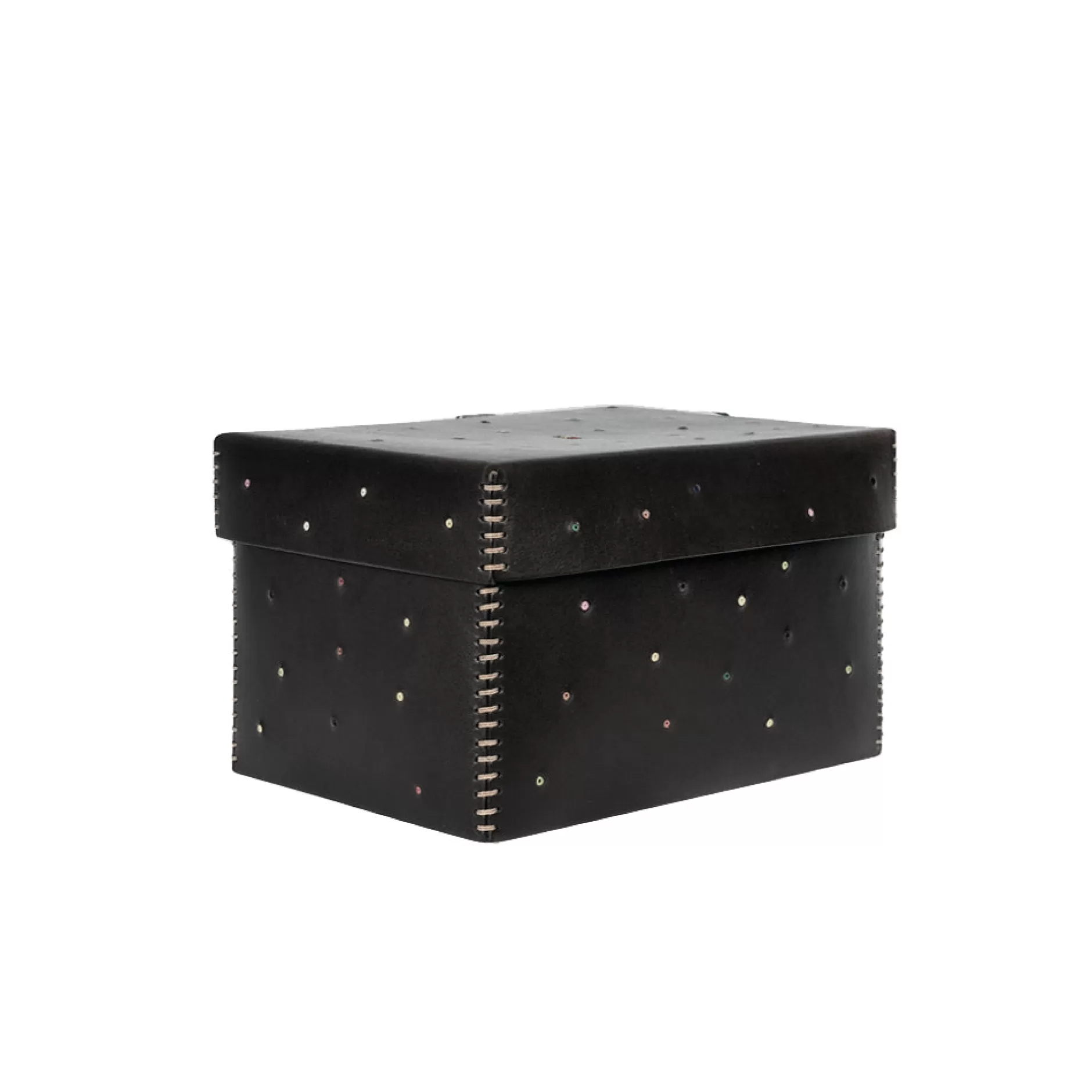 Store Scatola Perline M Cuoio Black Decor