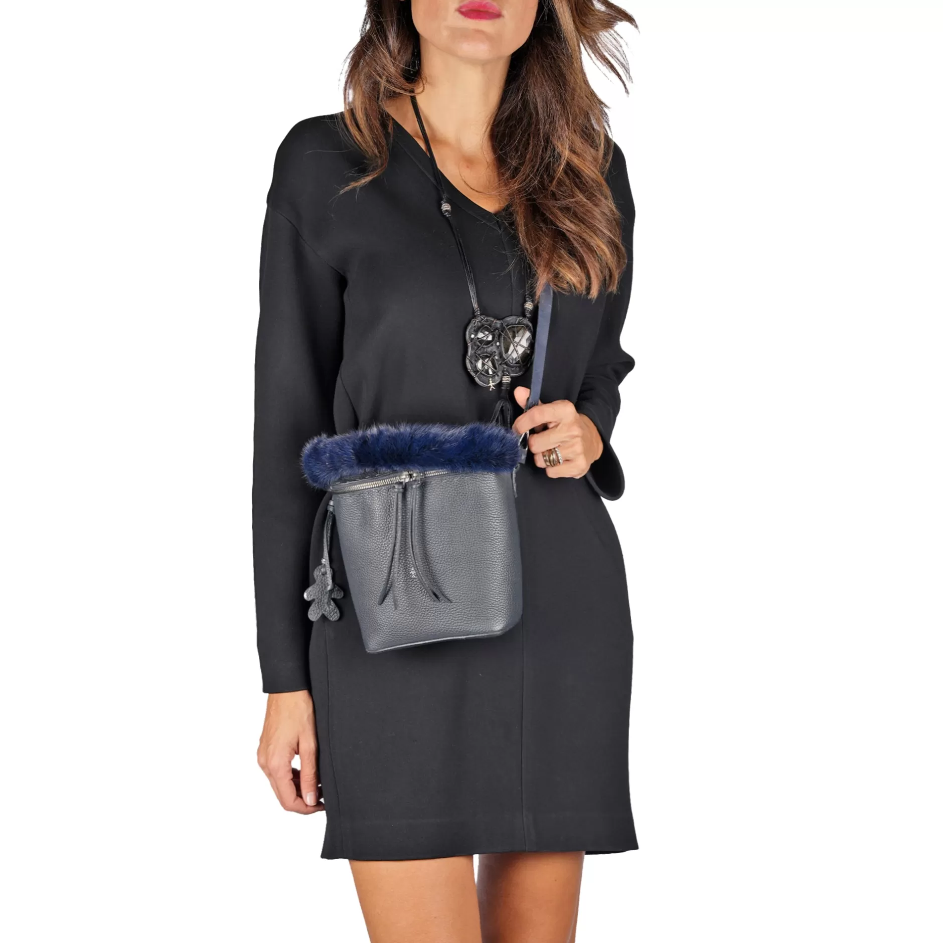 Clearance Tiffany Fur Cervo Deep Blue Bags