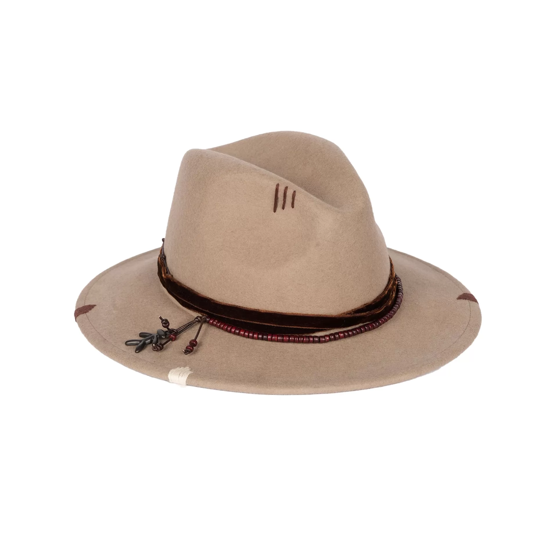 Outlet Velvet Hat Wool Beige Hats