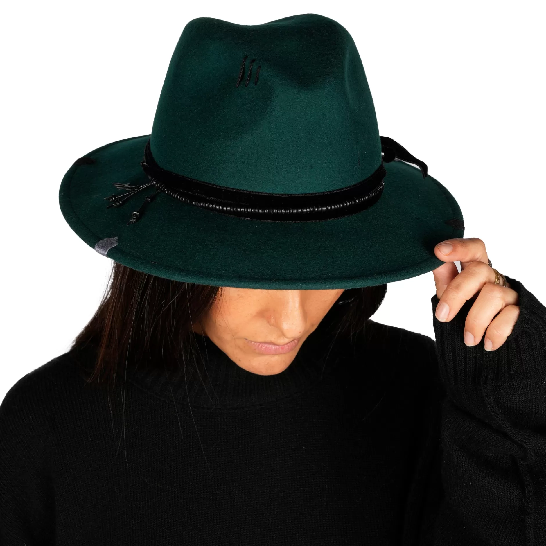 Flash Sale Velvet Hat Wool Teal Hats